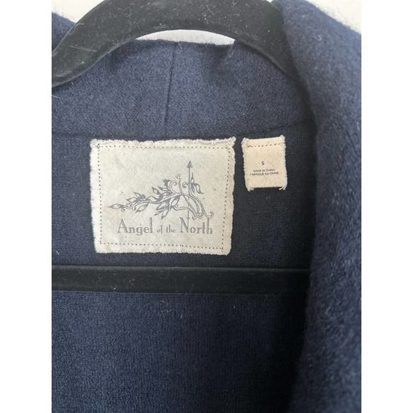 Angel Of The North Navy Blue Leaf Lace Wool Jacket Sz. Small - Picture 5 of 7